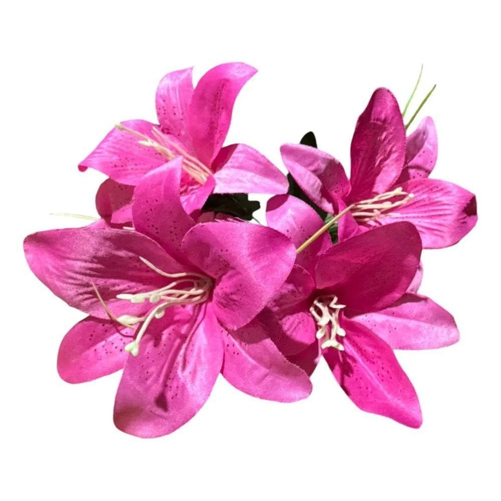 Kit De 5 Buquês Cores Novas De Lírio Artificial Rosa-Chicle