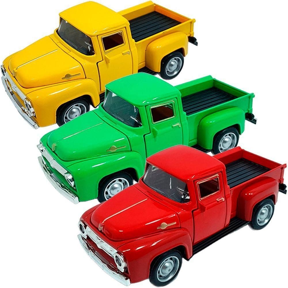 Miniaturas Camionete Carrinho Pickup F-100 Kit 3pçs Em Metal
