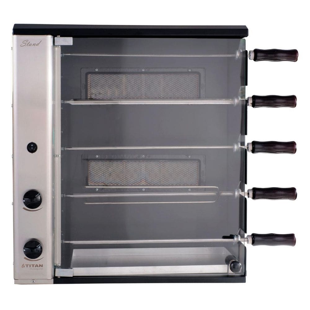 Churrasqueira A Gás Bancada Vertical 5 Espetos Stand Titan