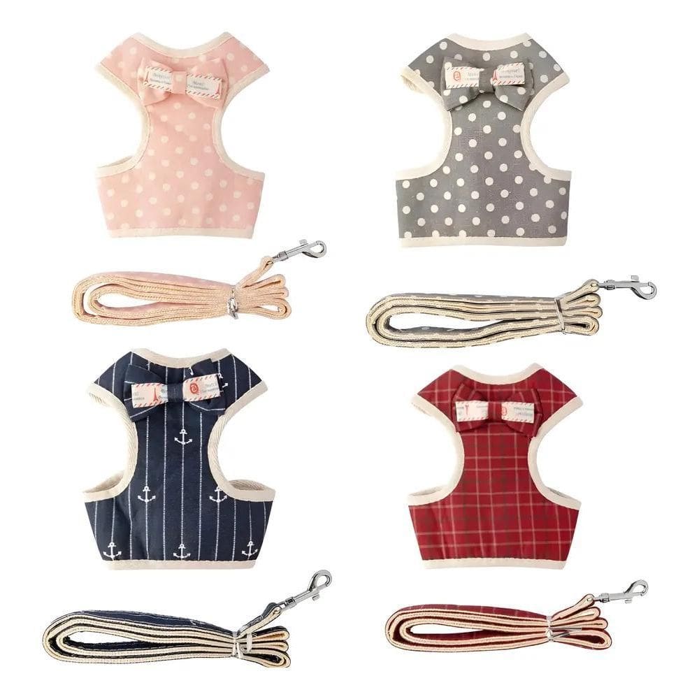 Coleira Peitoral Para Cachorro, Gato Azul/Listra Com Âncora