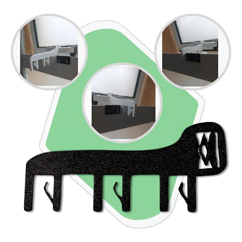 Trava Janela Basculante Limitator De Abertura Espe Preto