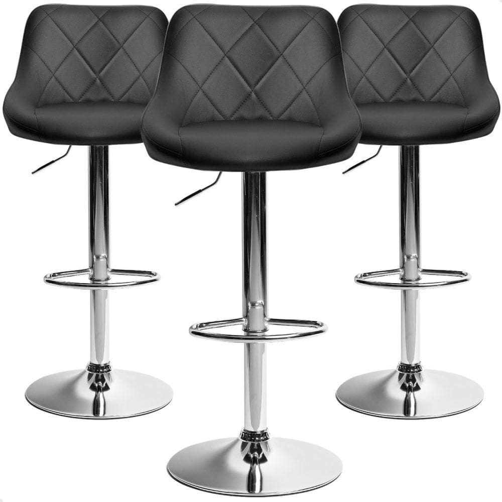 Banqueta Alta Giratória Milano Cozinha Americana Bar Kit 03 Preto