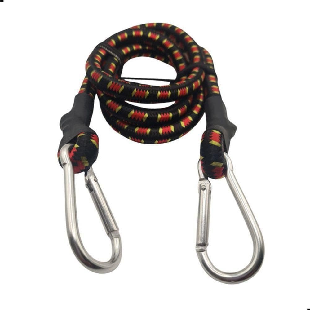 Elástico Para Bagageiro Com Mosquetão Corda Elástica 1,20m Reforçada Para Transporte De Cargas Preto