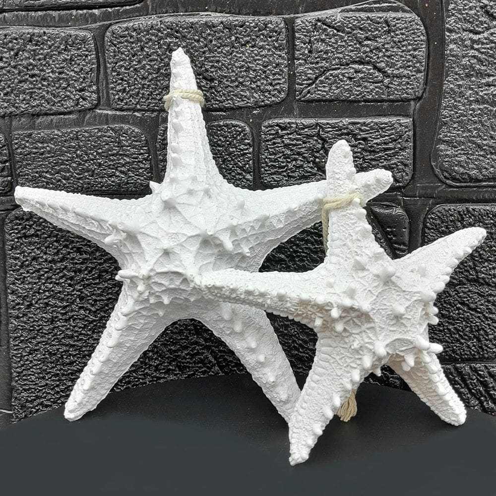 Enfeites Estrelas Mar Branca Casa Praia Oceano Mar Kit 2pçs