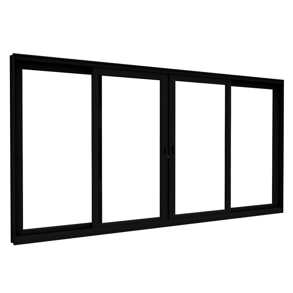 Janela de Alumino de Correr Central 4 Folhas 100x150cm Lucasa Eccellente Preto