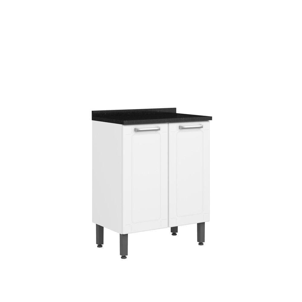 Balcão De Aço 70cm 2 Portas Branco Múltipla Bertolini Branco