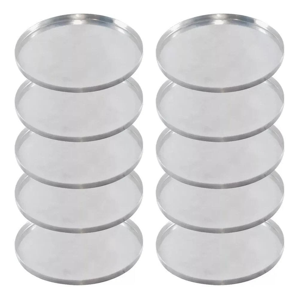 Kit Com 10 Formas Para Mini Pizza 10 Cm Brotinho Em Alumínio