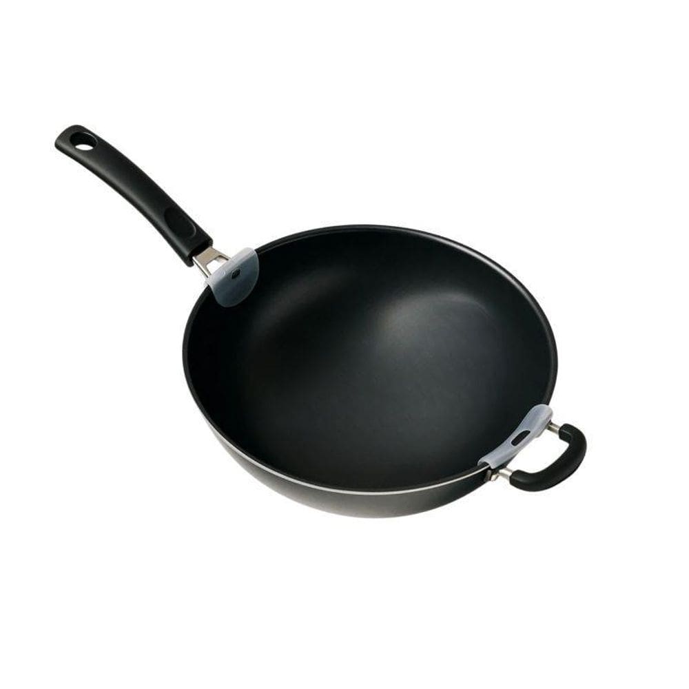 Frigideira Preta 34Cm Indução Antiaderente Cabo De Baquelite