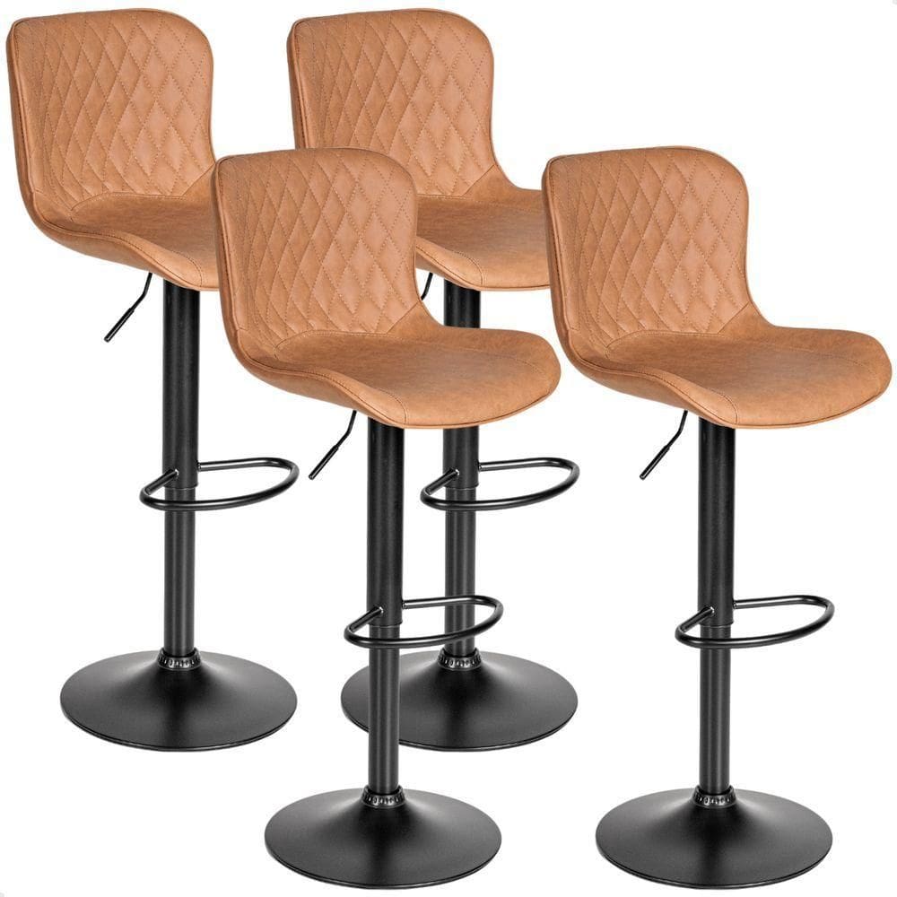 Banqueta Alta Para Cozinha Americana Bar Giratória Kit 04 Un Caramelo