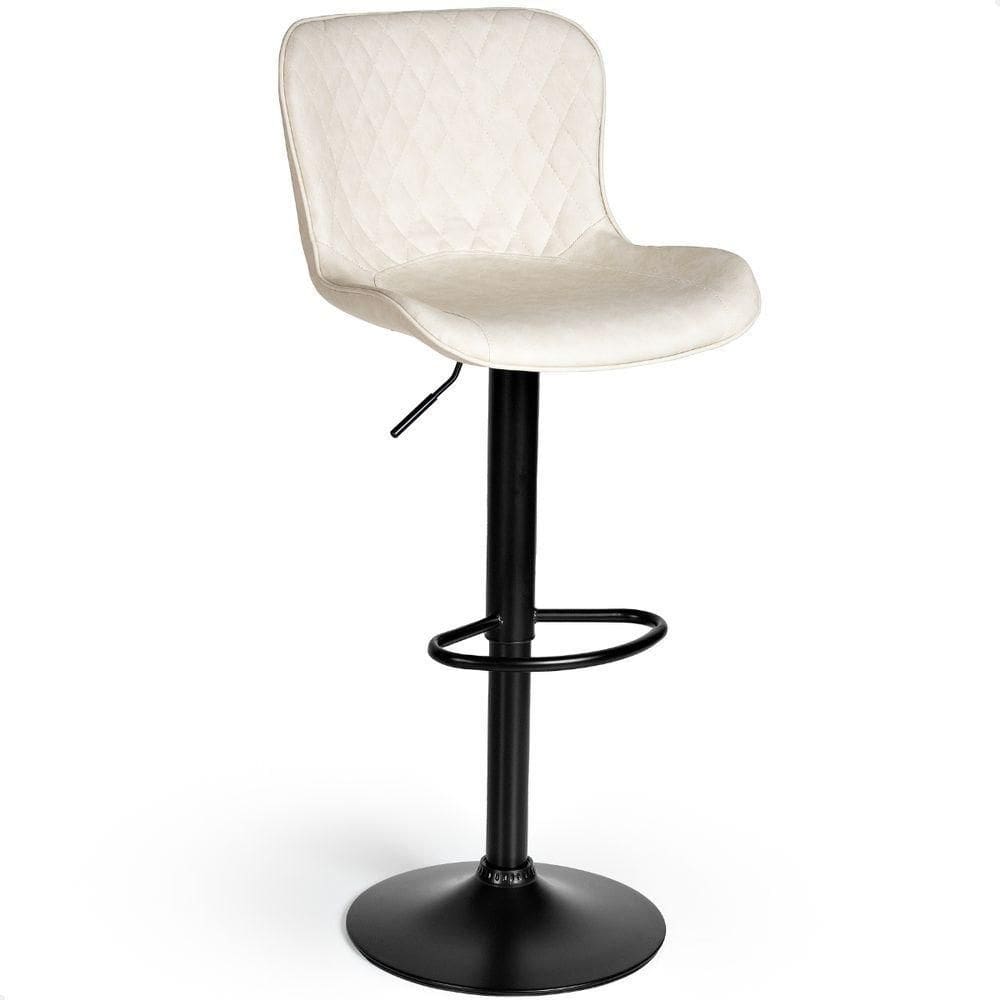 Banqueta Giratória Com Encosto Alta Para Cozinha Bancada Bar Bege