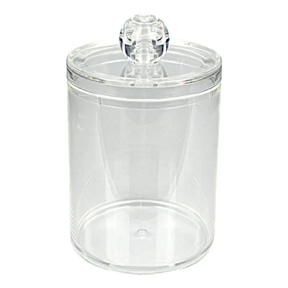 2X Porta Cotonetes Algodão C/Tampa Organizador Multiuso 11Cm