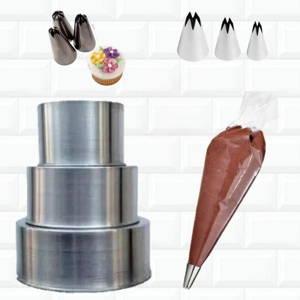 Kit Confeiteiro Iniciante Formas + Bicos + Sacos