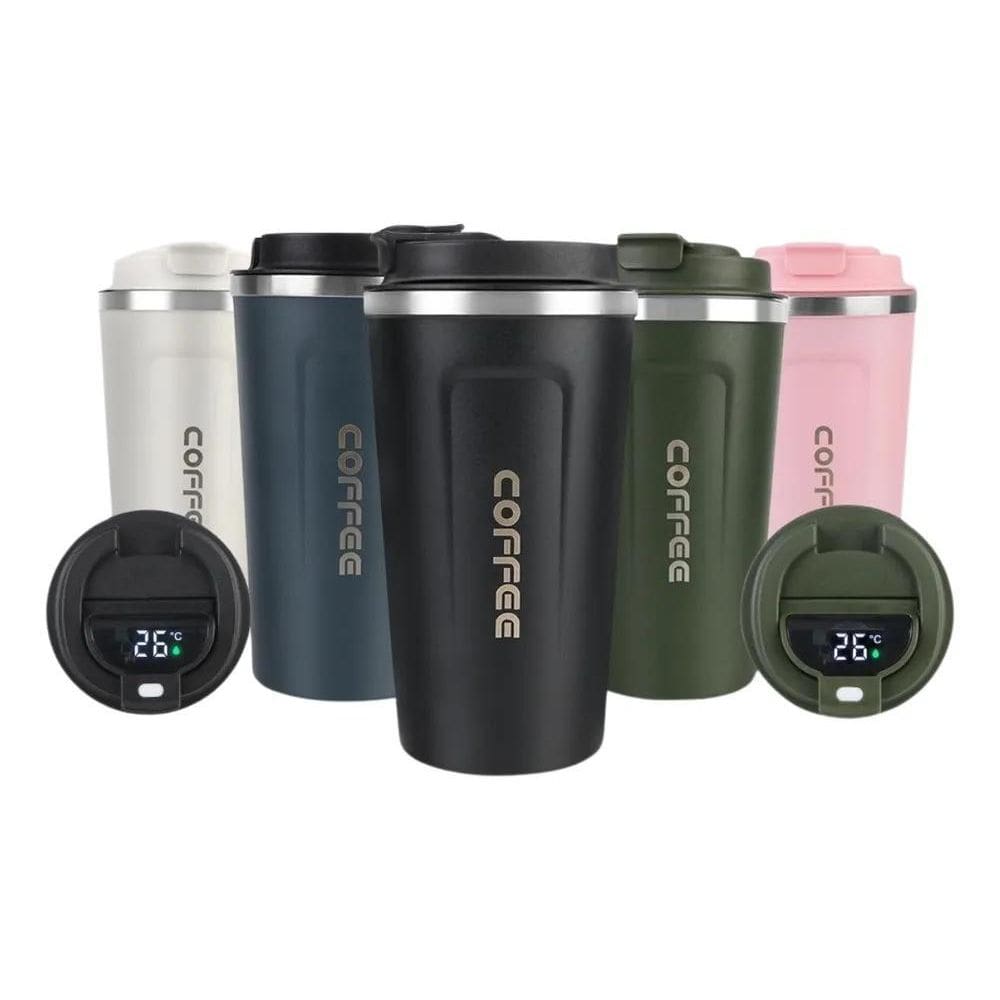 2X Caneca Copo Termico Coffee Inox Com Tampa Anti-Vazamento