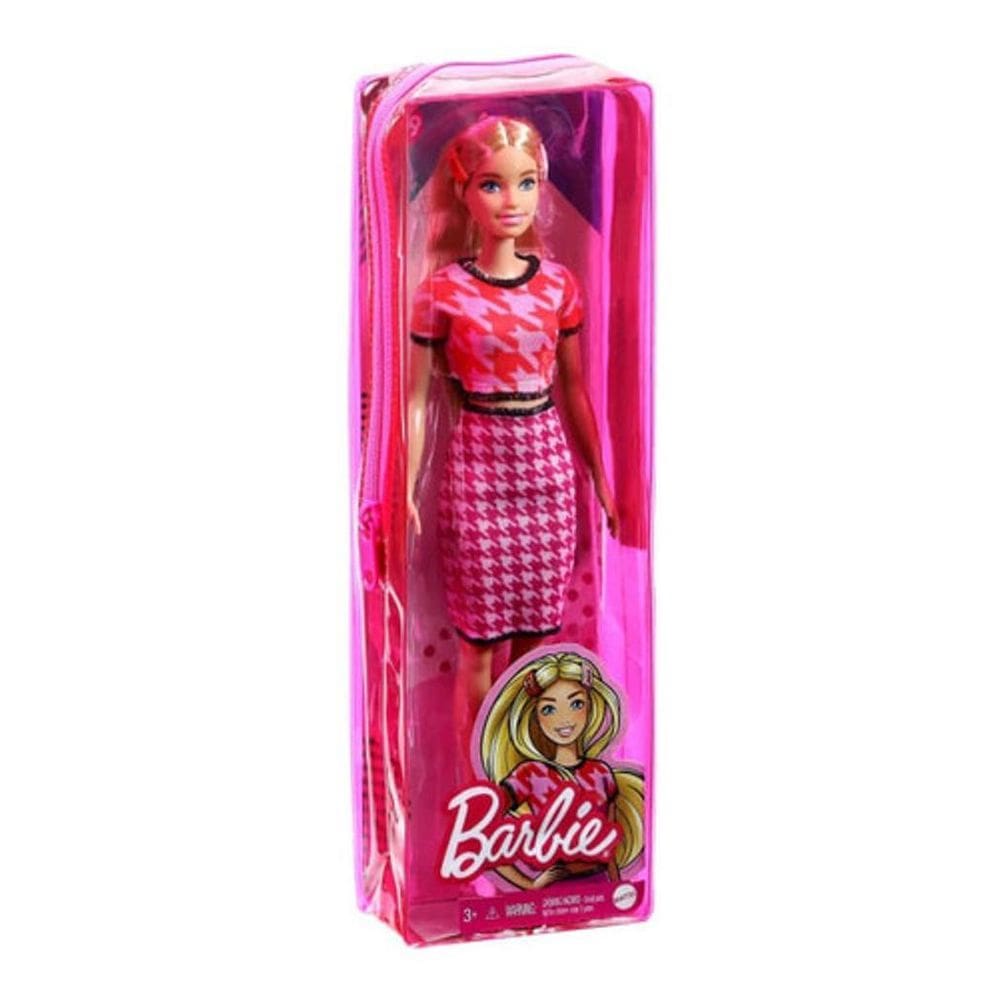 Barbie Fashionistas Loira Vestido Rosa E Presilhas 169 Grb59