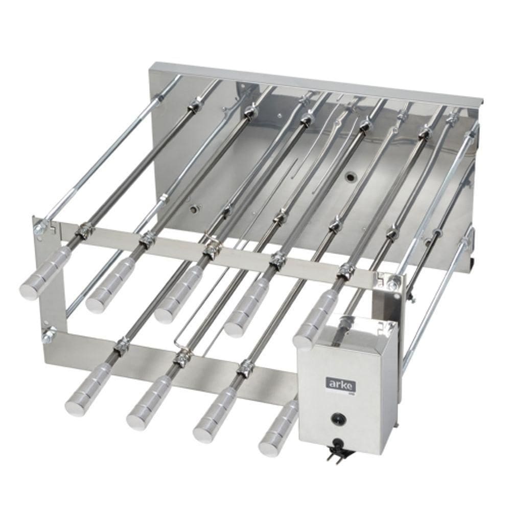 Churrasqueira Giratória Rotativa Aço Inox Crid 09 Espetos Bivolt