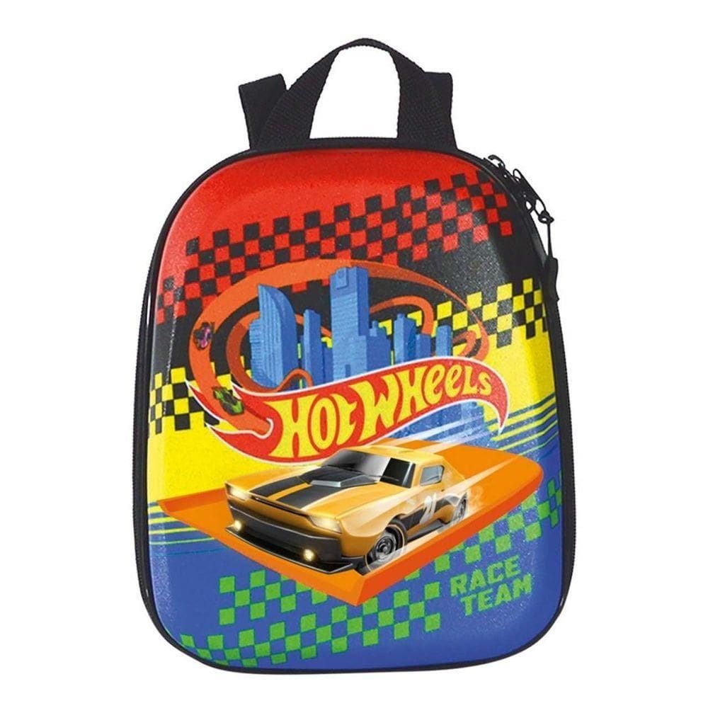 Mochila Escolar Infantil Hot Wheels Race Team Tamanho P