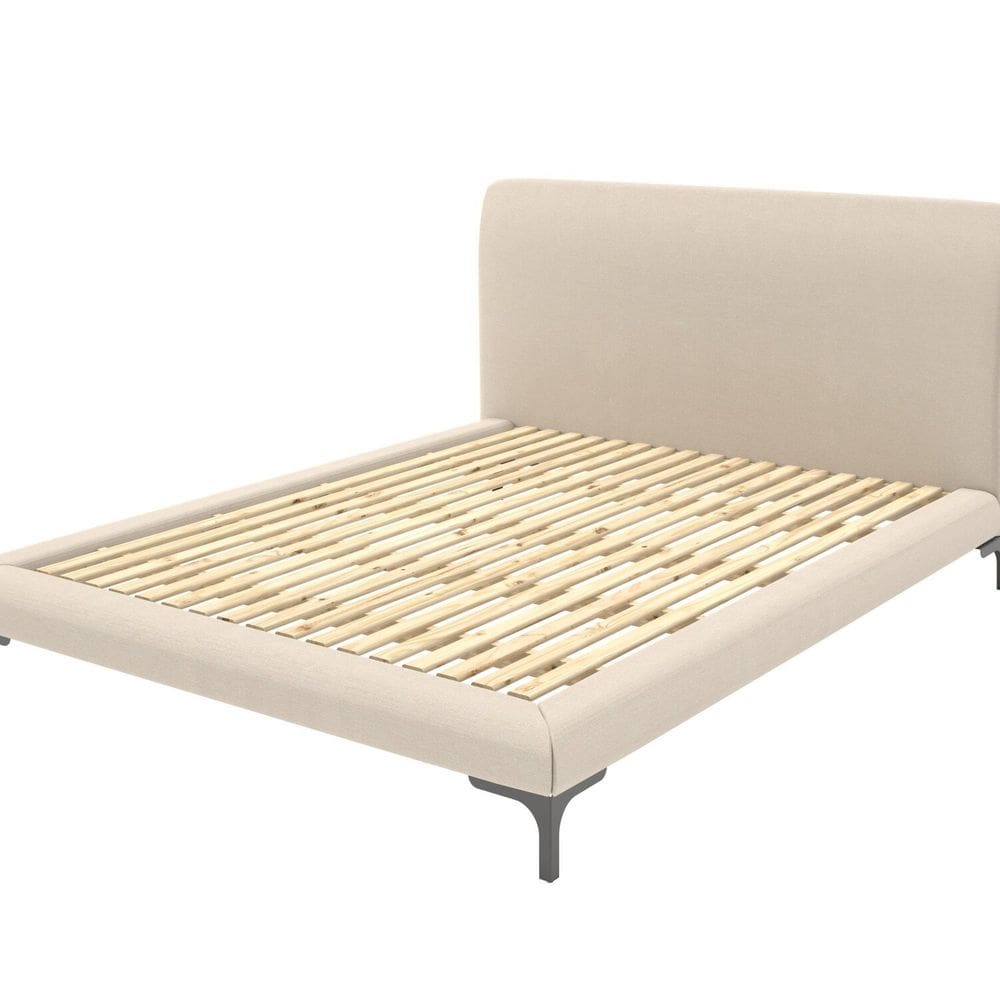 Cama Queen Estofada Linho com Cabeceira Star Off White