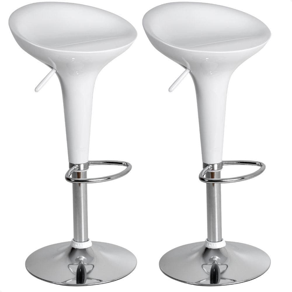 Banquetas Giratória Alta Tulipa Lotus Assento Abs Kit 02 Un Branco