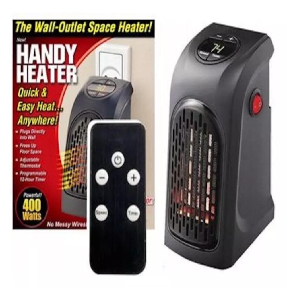 Aquecedor Ambiente Eletrico Digital Temporizador Mini Portatil Ecologico Com Controle Remoto