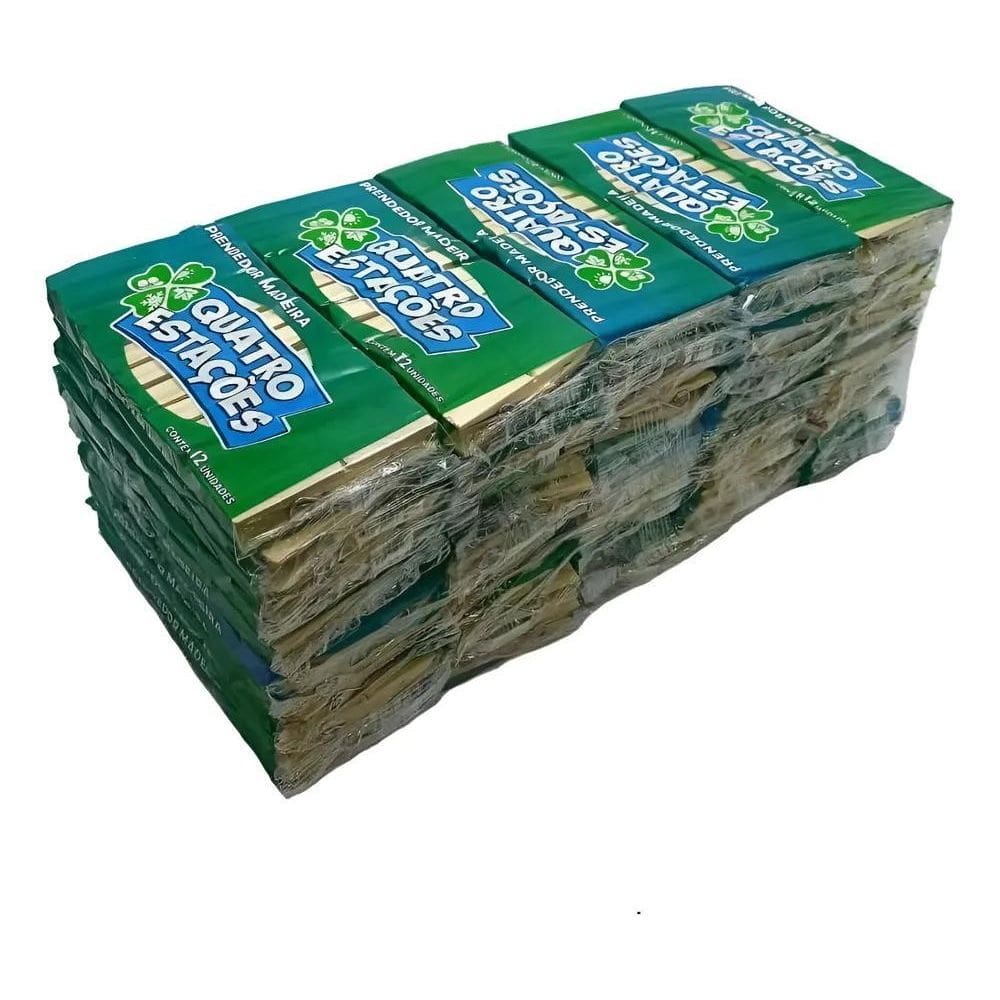 2X Kit 240 Prendedor De Roupa Madeira Pregador Varal