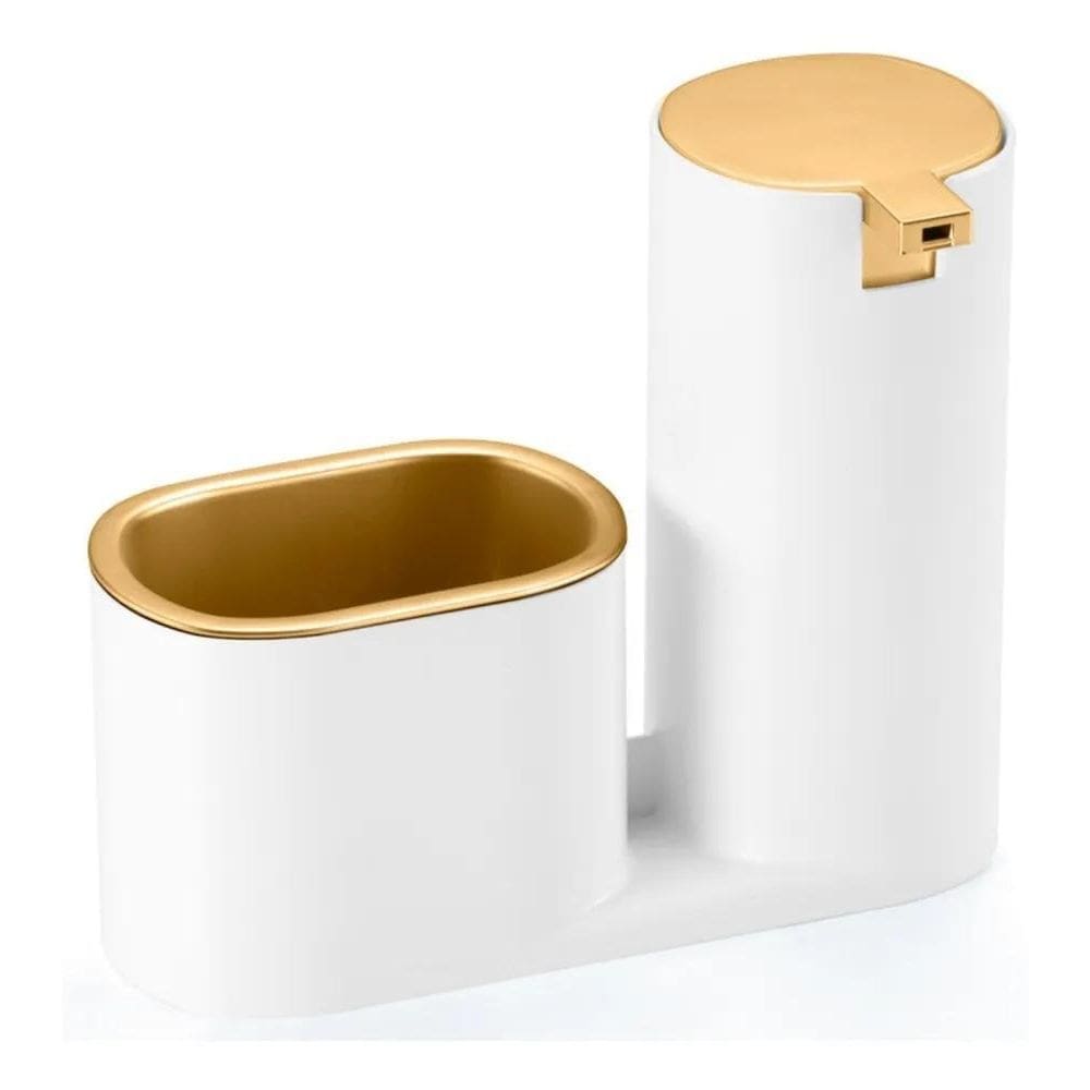 2X Dispenser De Detergente E Bucha Dourado Arthi Imediato Co
