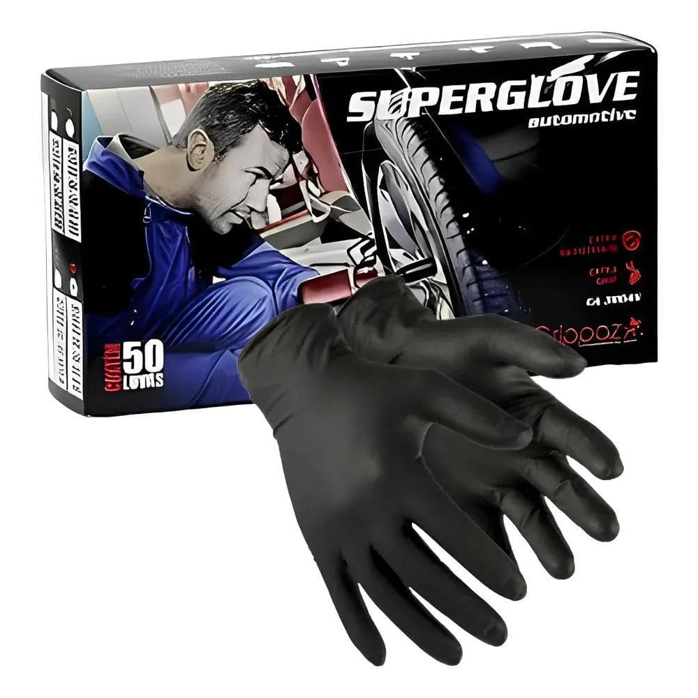 Luva Seguranca Epi Nitrilica Reforçada Automoti Laranja 10 G