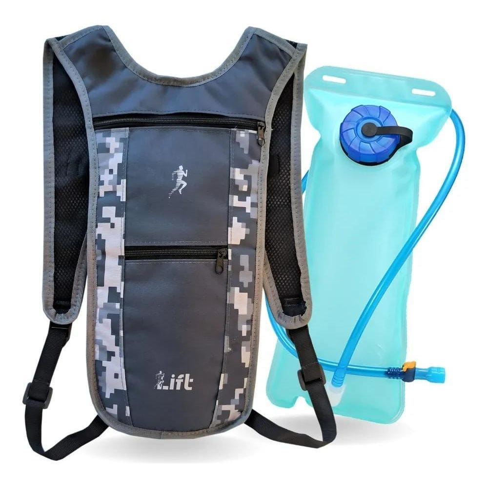 Mochila De Hidratação Bolsa Ciclismo Térmica Camuflada Cinza