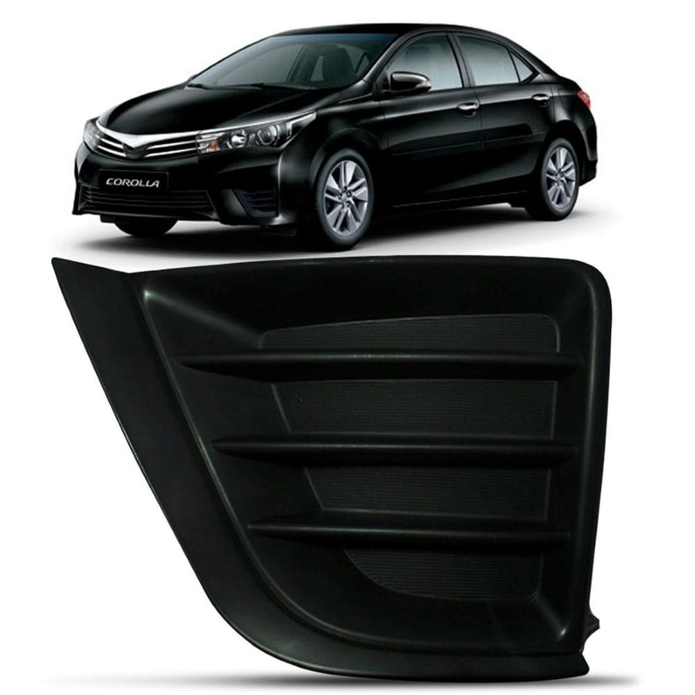 Moldura Farol Milha Corolla 2015 A 2017 Preta Sem Furo