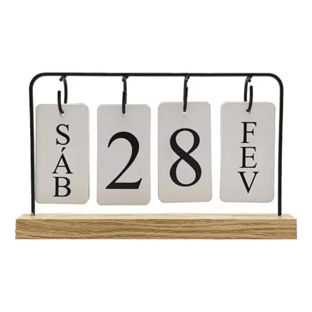 Calendário De Mesa Decorativo Arg Preto