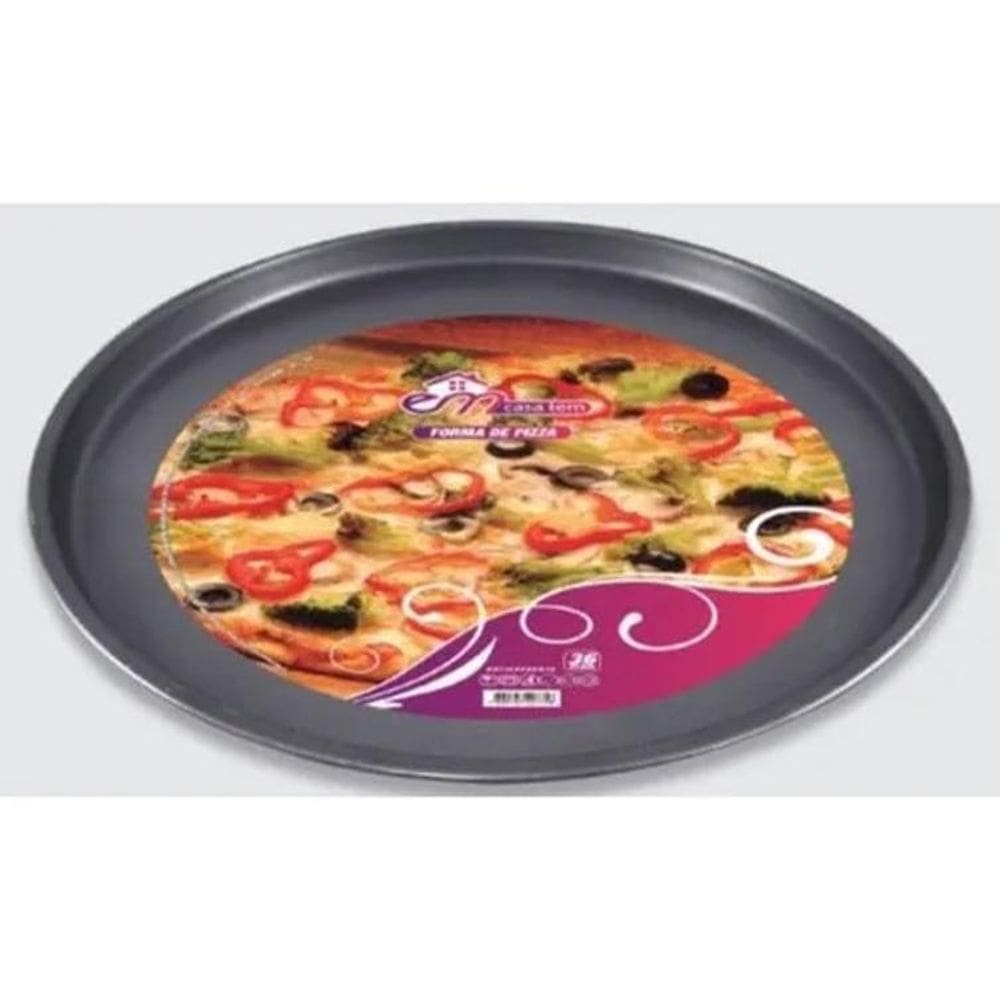 10X Forma Pizza Antiaderente Assadeira 29Cm Em Aço Carbono