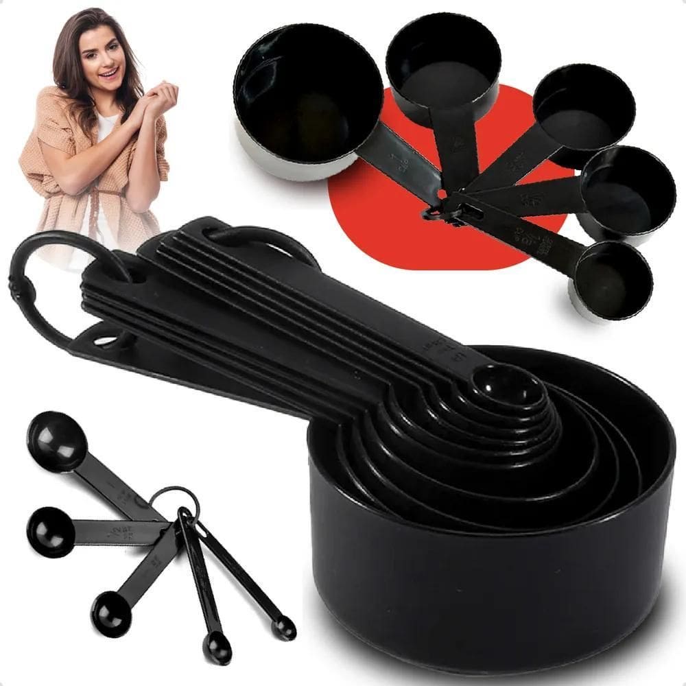 Kit 1 Jogo Xícaras E Colheres Medidoras Receita