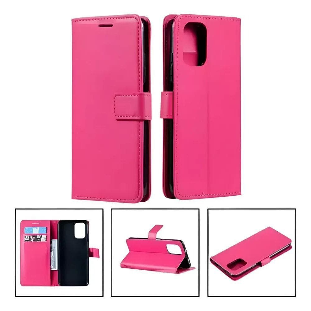 Capa Capinha Carteira Flip Couro Preto Para Galaxy A32 Rosa