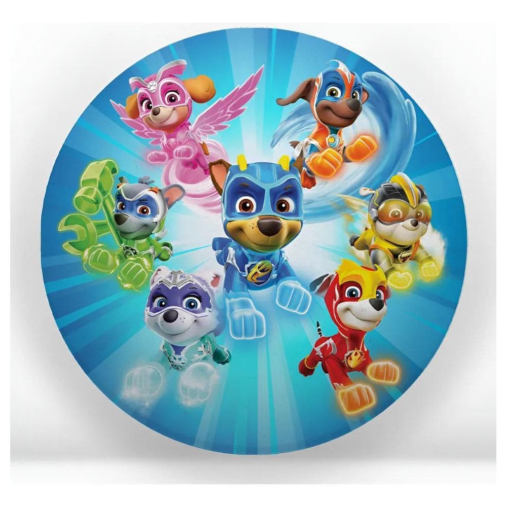 Painel De Festa Redondo Tecid Patrulha Canina Heróis