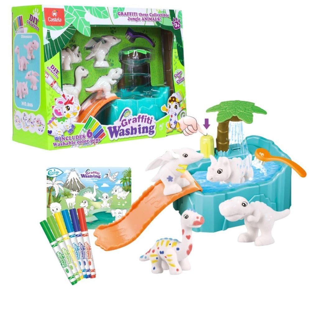 Brinquedo Risca E Apague Banho Dos Dinossauros - Castela