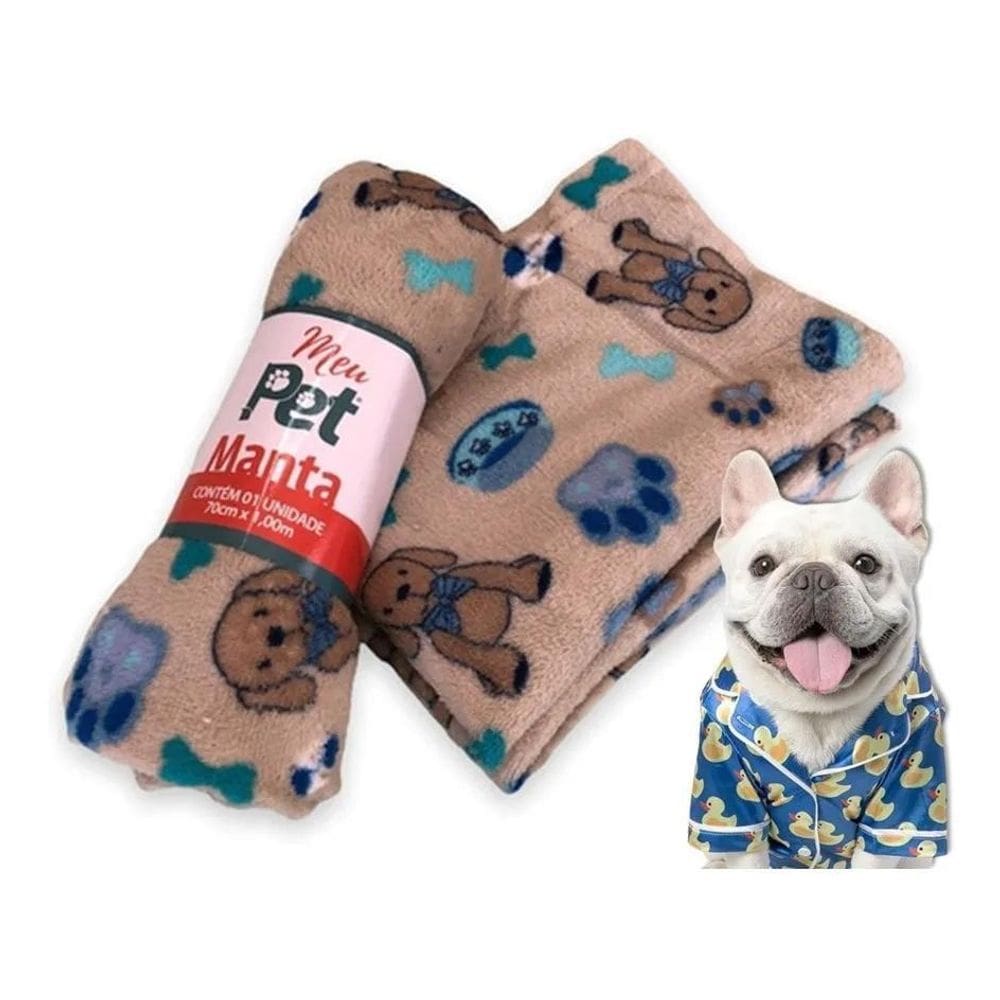 Manta Mantinha Cobertor Para Pet Cachorros Cãe Bege Dog