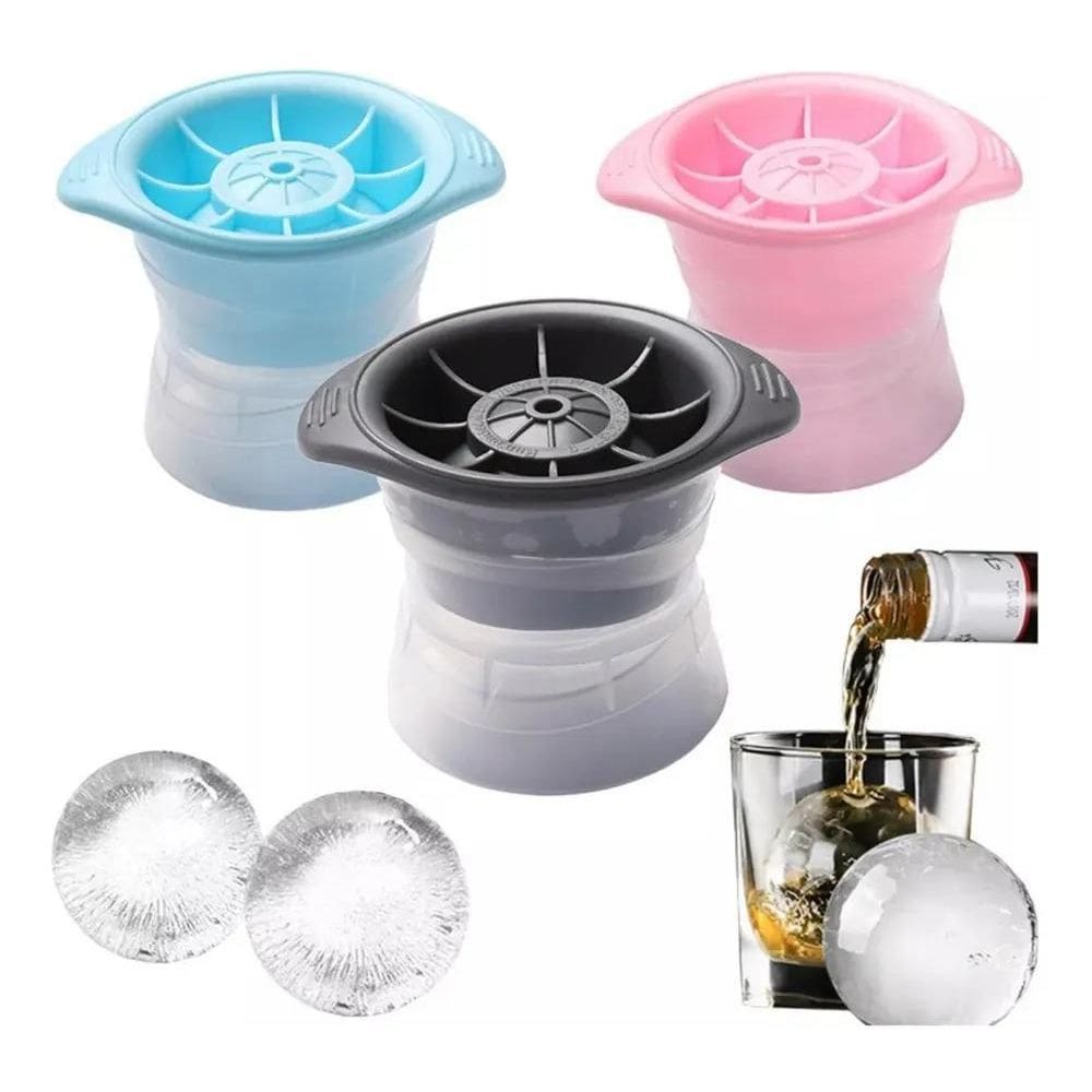 3X Kit De 3 Formas De Gelo Esférica Bola Para Drinks E Whisk