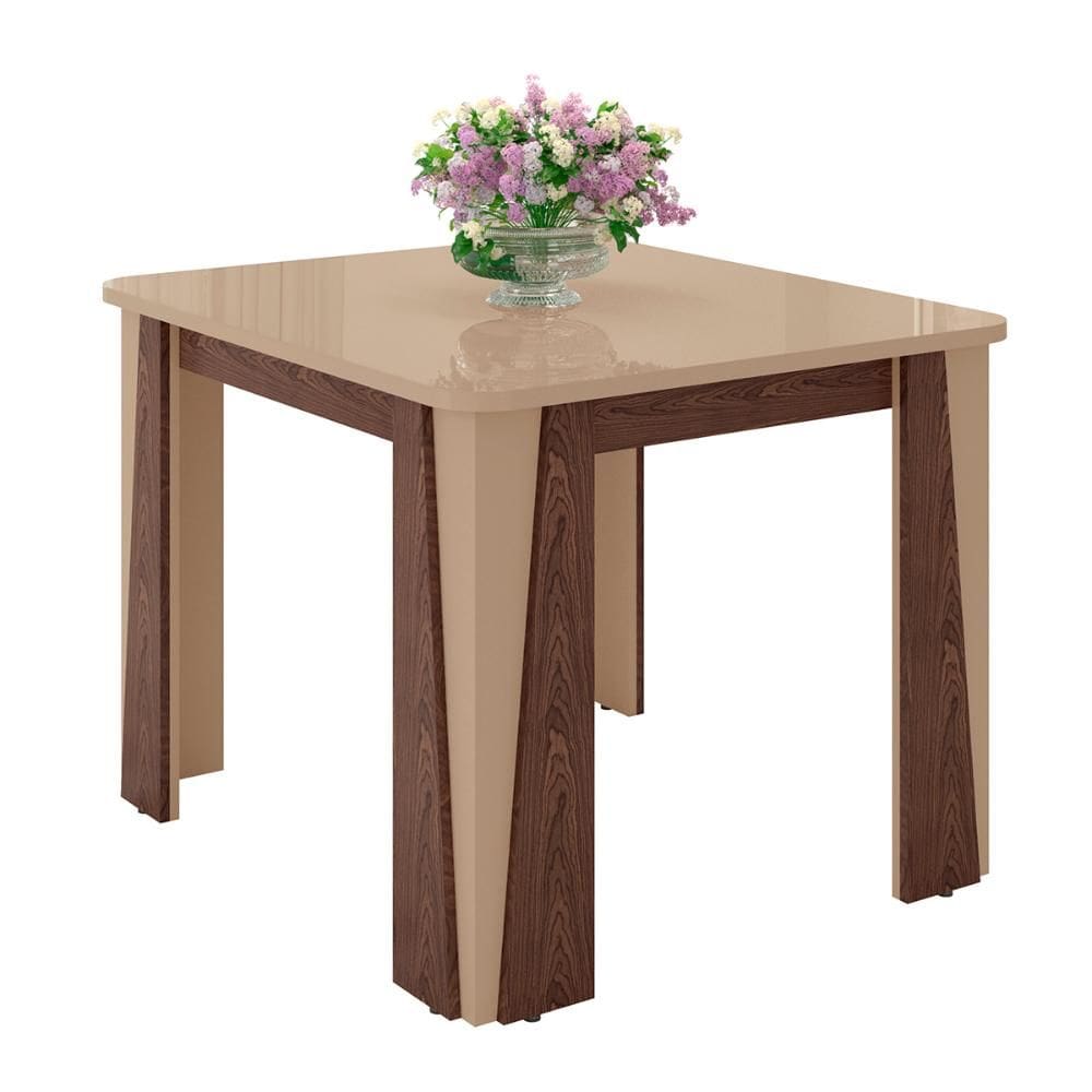 Mesa de Jantar Opera 4 Lugares com Tampo de Vidro