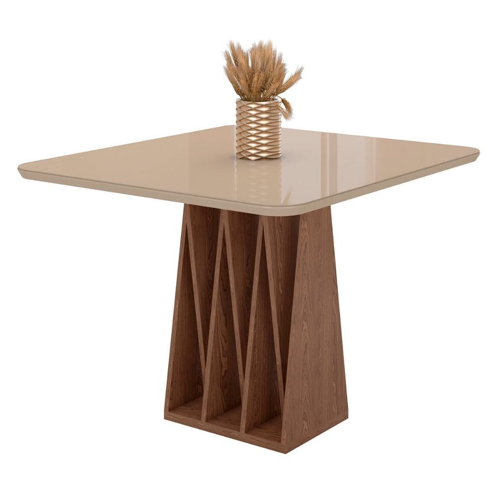 Mesa de Jantar Orquestra 4 Lugares com Tampo de Vidro