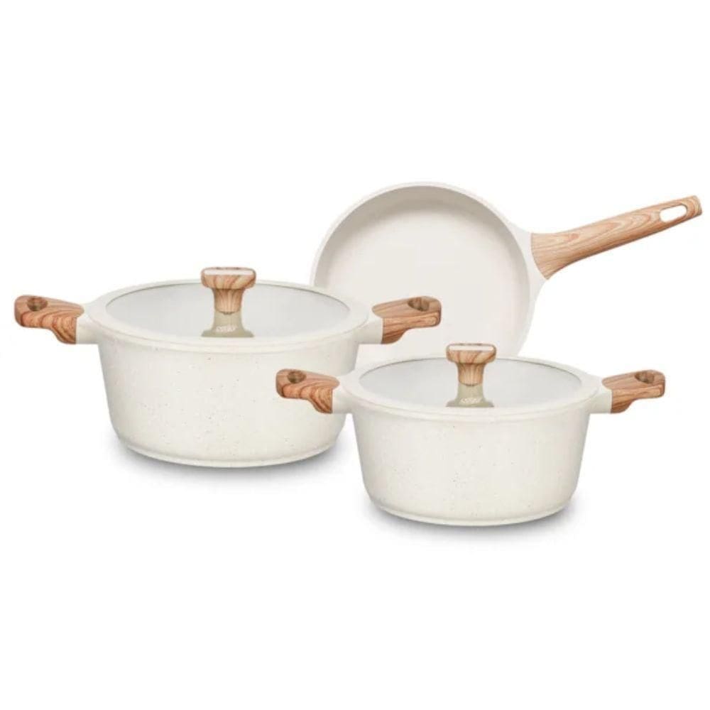 Conjunto De Panelas Titanium 3Pçs Alumínio Indução Vanilla