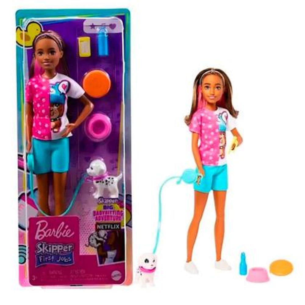 Boneca Barbie Skipper Babá De Cachorro - Mattel HKD77