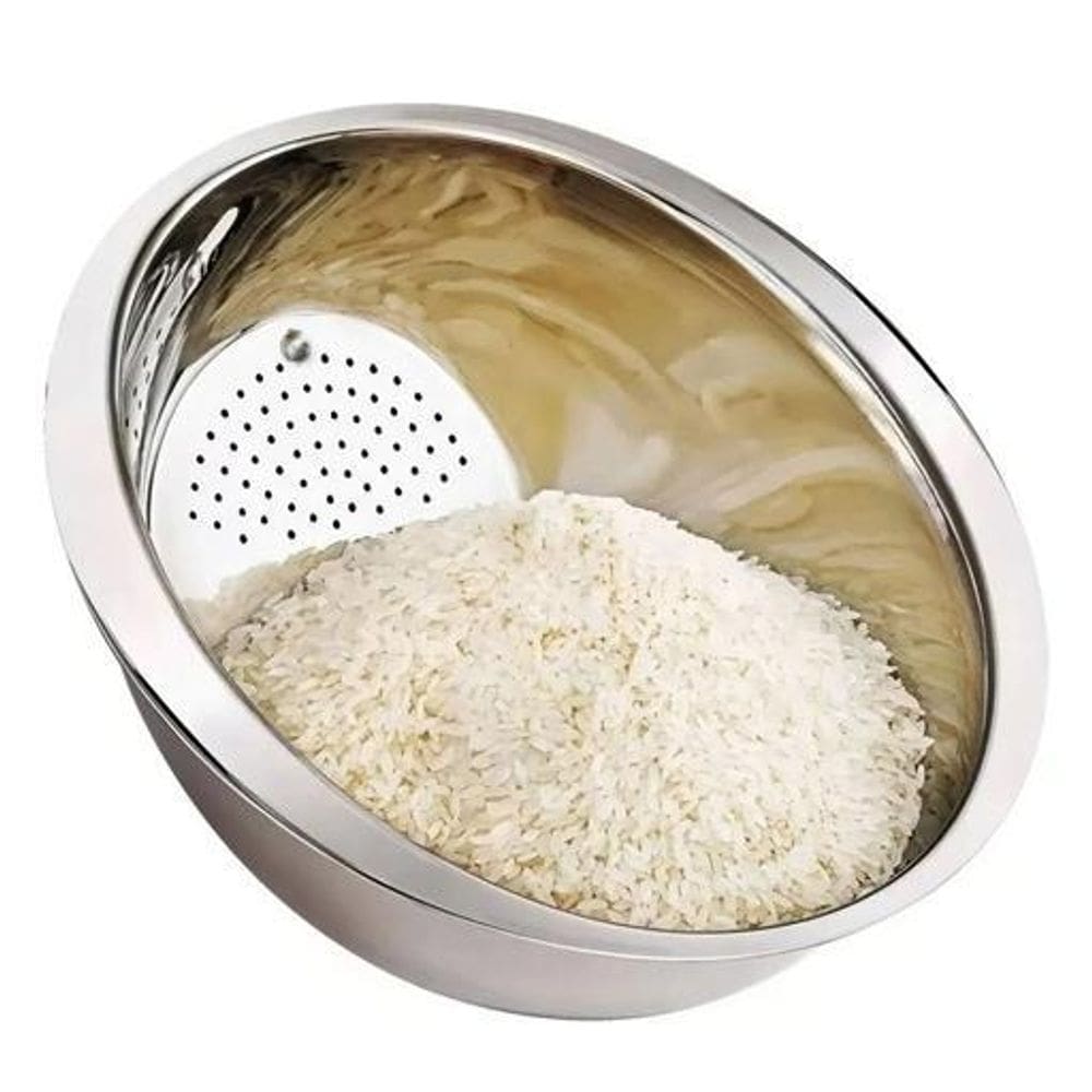 Escorredor De Inox Multiuso Arroz Frutas Legumes 20Cm