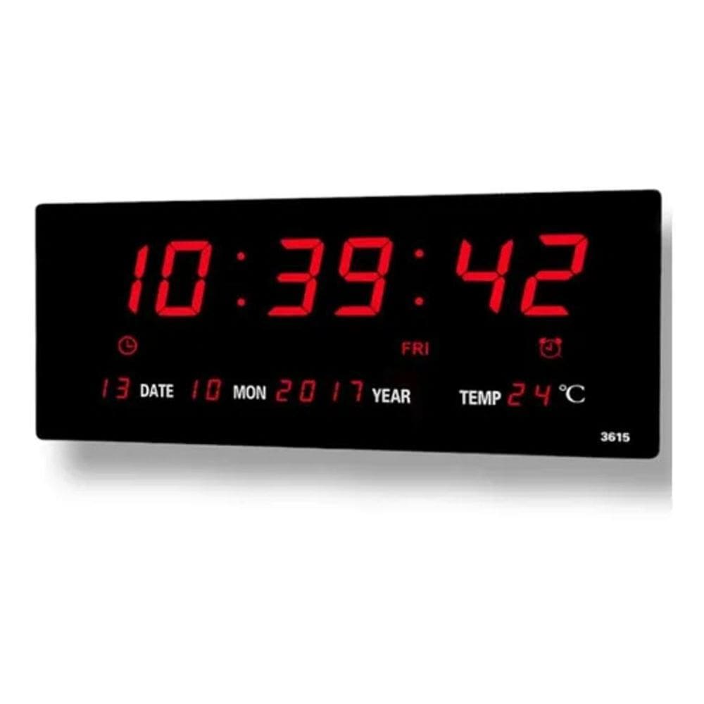 2X Relógio De Parede Led Digital Grande Termometro Recepção