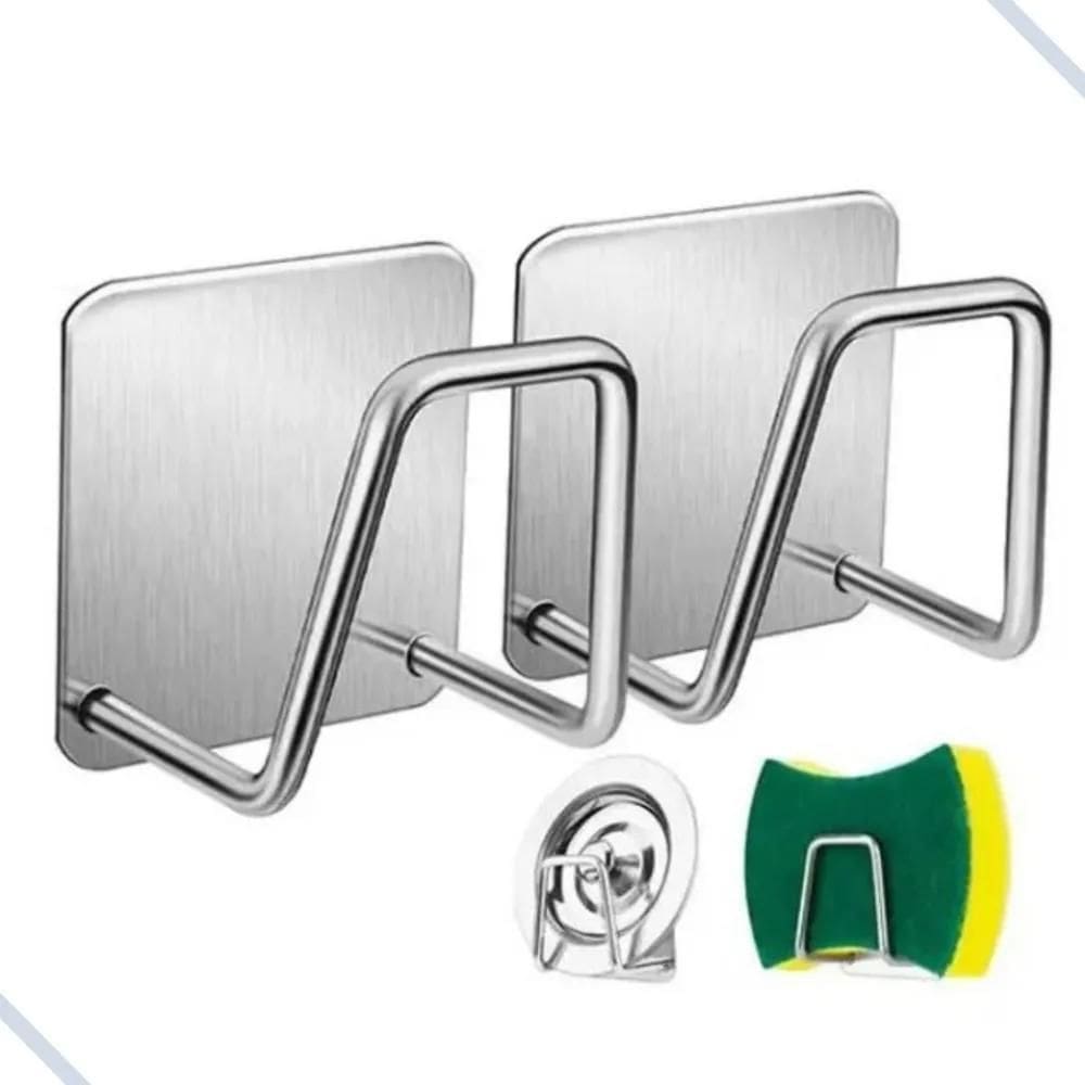 Ecomixshop Kit 2 Suporte Porta Esponja Bucha Pia Inox Organi