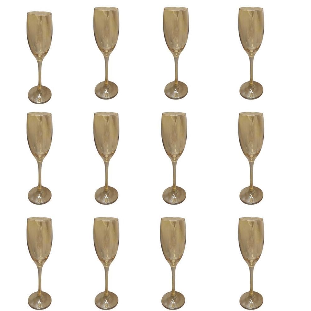 Conjunto 12 Taças Âmbar Champanhe 190 Ml Nadir