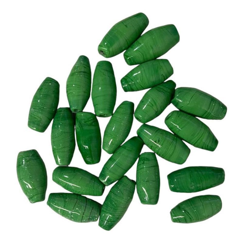 Kit 7 Firmas Azeitona 35X15Mm Verde Escuro Murano Guias