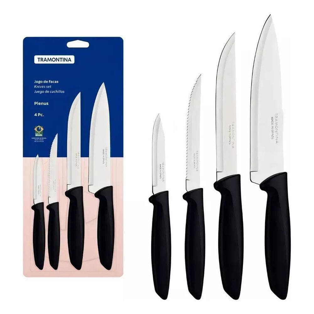 Jogo De Facas Tramontina Plenus Faqueiro Talheres Cor Cabo P