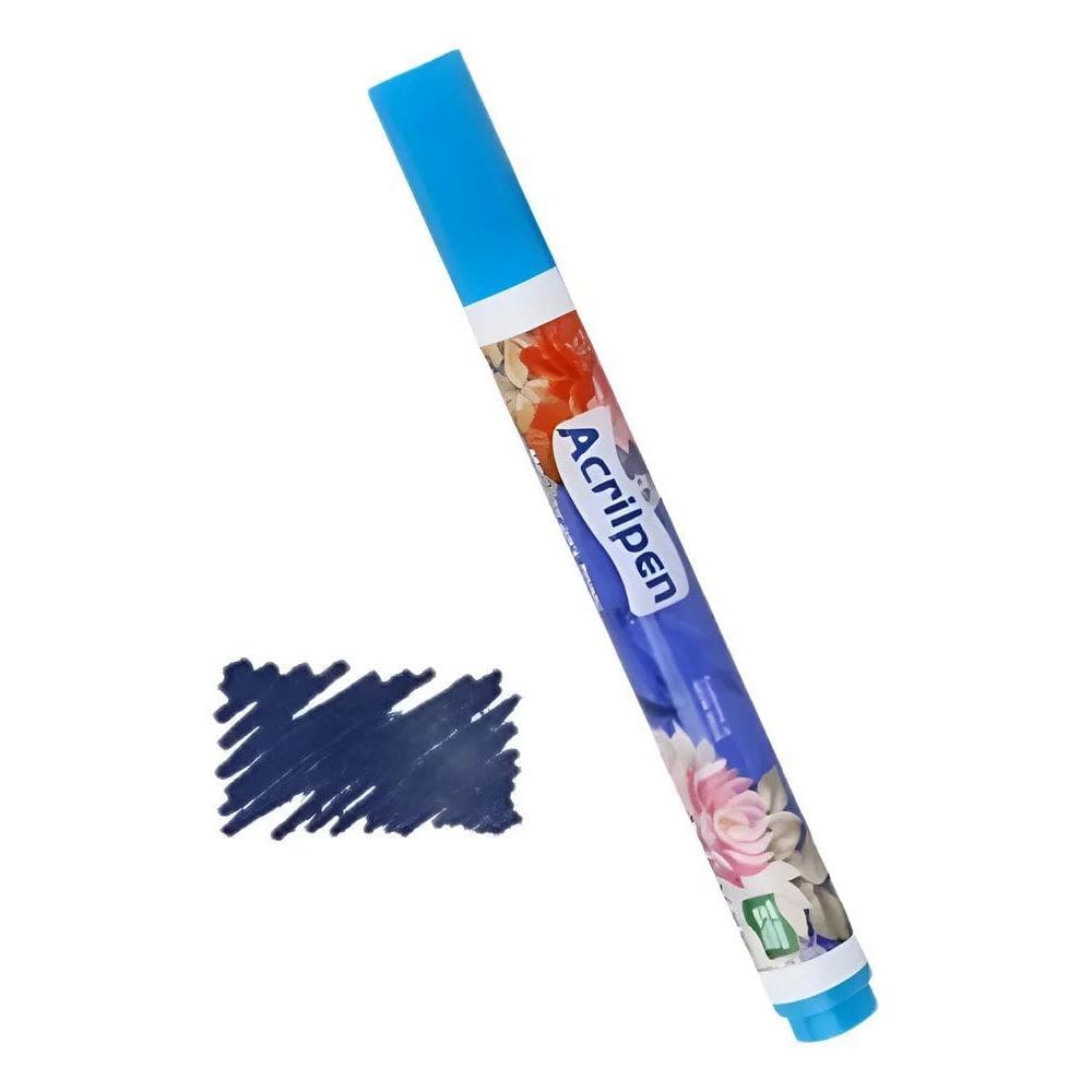 Caneta Marcador Permanente Para Tecidos Acri Azul-Turquesa