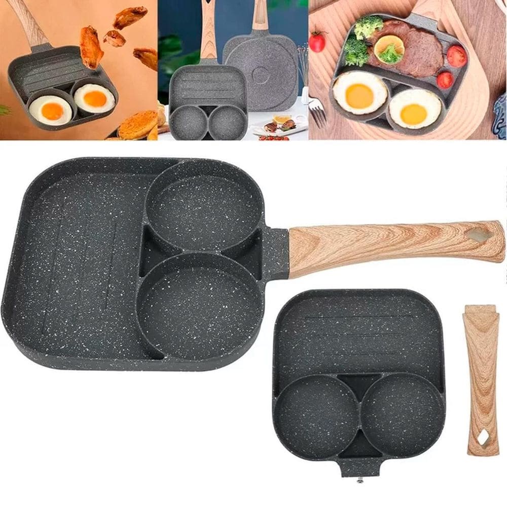 Frigideira Antiaderente Não Gruda Chapa Hamburguer Ovos E