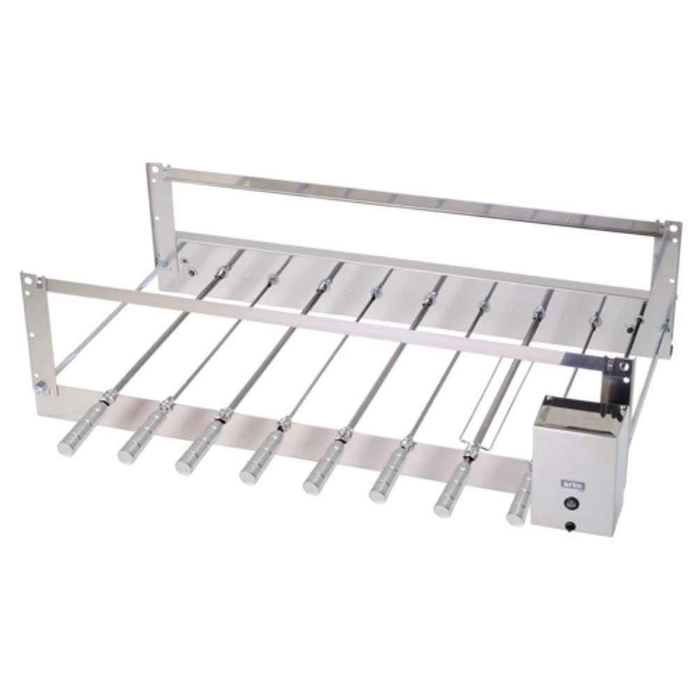 Churrasqueira Giratória Rotativa Bivolt Aço Inox Cris 08 Espetos