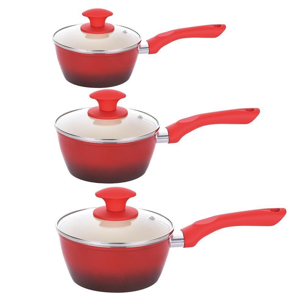 Kit 3 Panelas Indução Cerâmica Rubi 3,7Mm 16, 18 E 20Cm